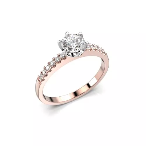 Festive Julianna timanttisormus, puna- ja valkokulta 682-062-PV