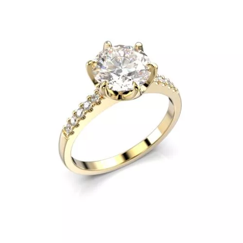 Festive Julianna timanttisormus, keltakulta 682-160-KK