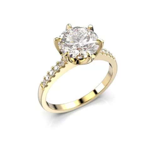 Festive Julianna timanttisormus, keltakulta 682-210-KK