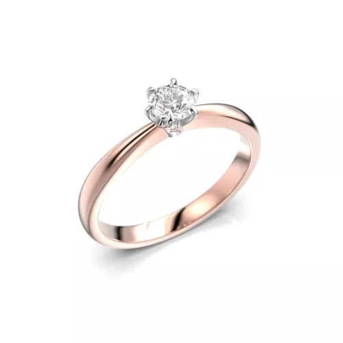 Festive Classic timanttisormus, puna- ja valkokulta 686-030-PV