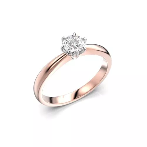 Festive Classic timanttisormus, puna- ja valkokulta 686-040-PV