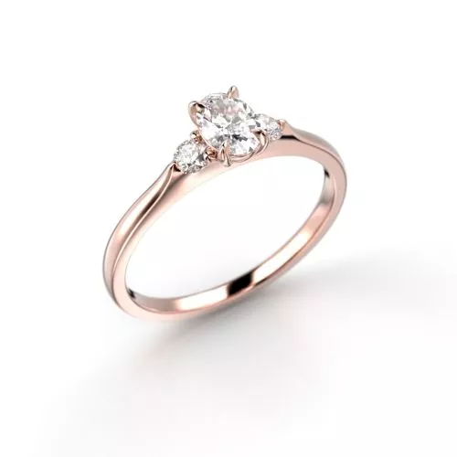 Festive Megan Oval timanttisormus, punakulta 709-040-PK