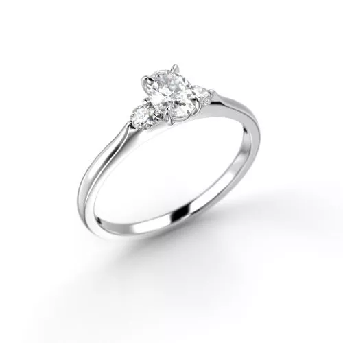 Festive Megan Oval timanttisormus, platina 709-040-PT