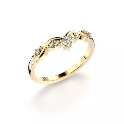 Festive Lilja timanttisormus, keltakulta 715-012-KK