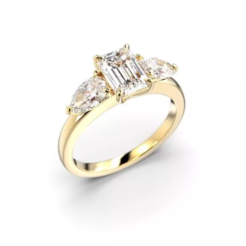 Festive Serena Trilogy timanttisormus, keltakulta 720-160-KK