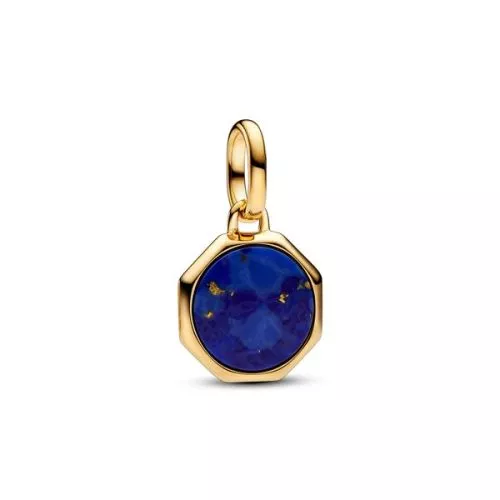 Pandora Blue Engravable Mini Medallion Charme 763388C01-1