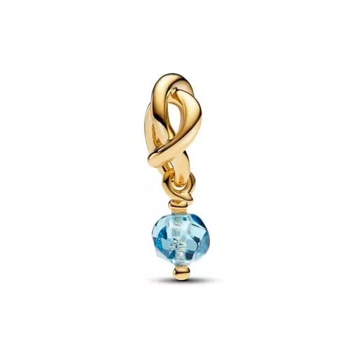 Pandora Faceted Sea Aqua Blue Eternity Circle Dangle Charme 763462C03 / März-1
