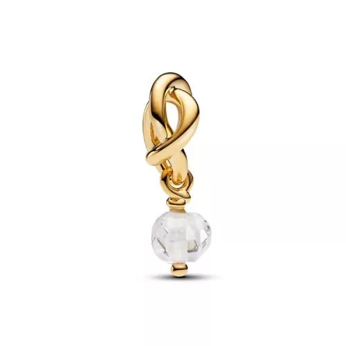 Pandora Faceted Clear Eternity Circle Dangle Charme 763462C04 / April  -1