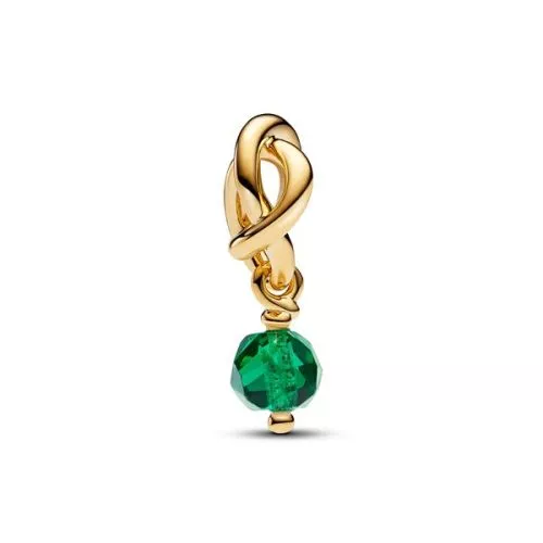Pandora Faceted Green Eternity Circle Dangle Charme 763462C05 / Mai-1