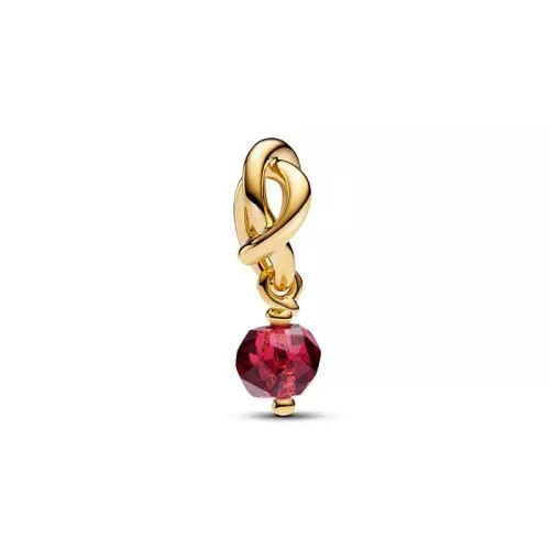 Pandora Faceted True Red Eternity Circle Dangle Charm 763462C07 / Juli -1