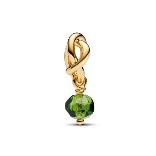 Pandora Faceted Spring Green Eternity Circle Dangle Charme 763462C08 / August-1