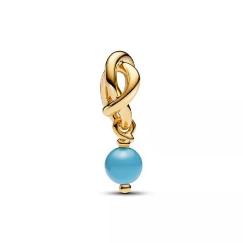 Pandora Turquoise Blue Eternity Circle Dangle Charme 763462C12 / Dezember-1