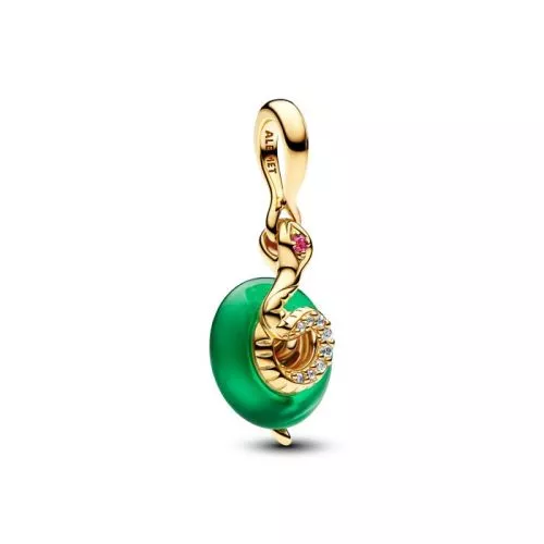 Pandora Snake Green Murano Glass Dangle Charme 763617C01-1
