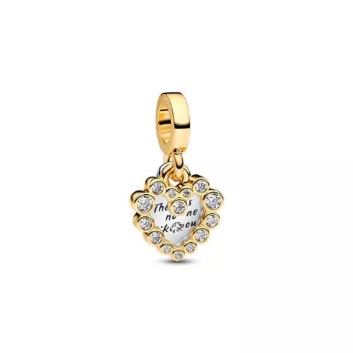 Pandora Sparkling Heart Double Dangle Charme 763765C01-1