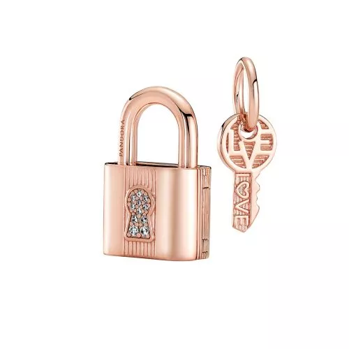Pandora Rose Padlock & Key Charme 780088C01-1