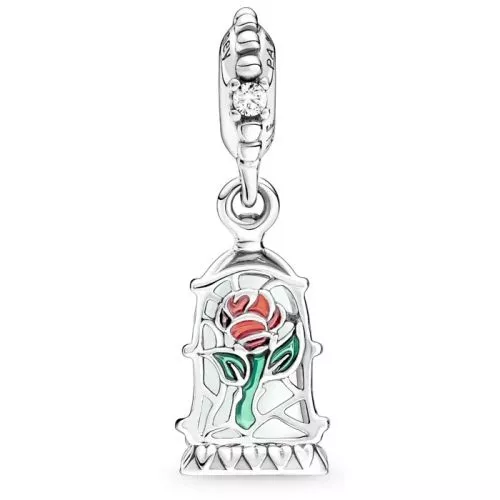 Pandora Beauty and the Beast Enchanted Rose Dangle Charme 790024C01-1