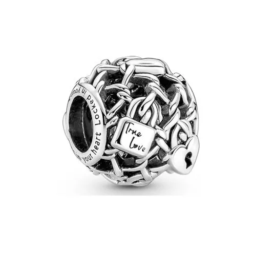 Pandora Openwork Chain Link Padlock Charme 790071C00-1