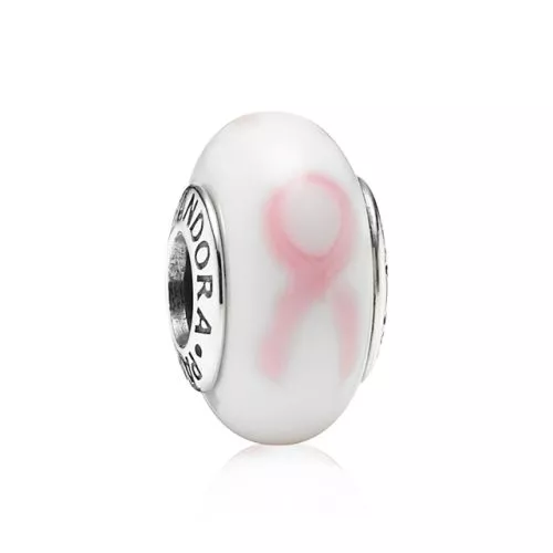 Pandora Pink Ribbon Murano Charme 790928-1