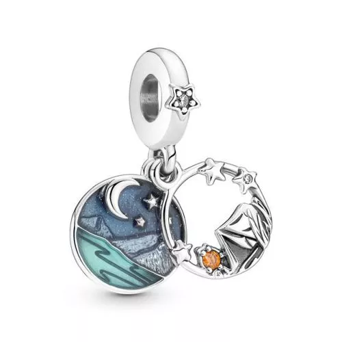Pandora Moments Camping Night Sky Double Dangle Charm -berlock 791686C01-1