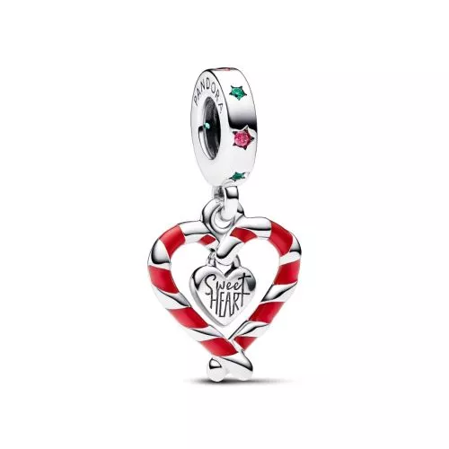Pandora Candy Cane Heart Charme 792822C01-0