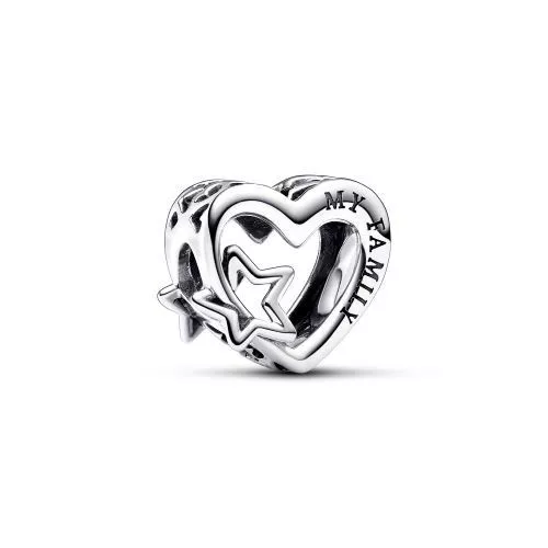 Pandora Openwork Family Heart & Star Charme 792829C00-1