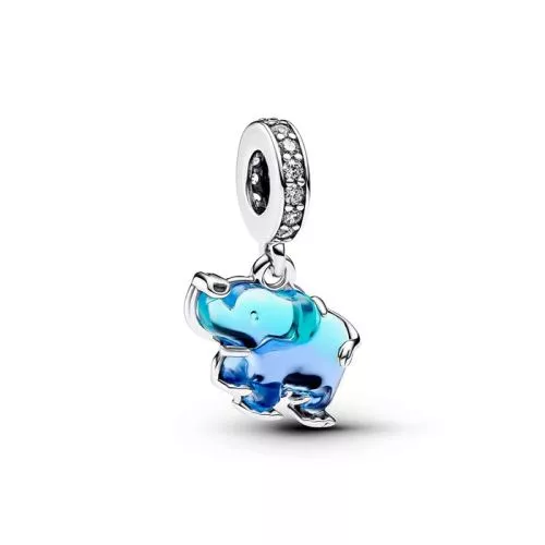 Pandora Blue Murano Glass Elephant Charme 793339C01-1
