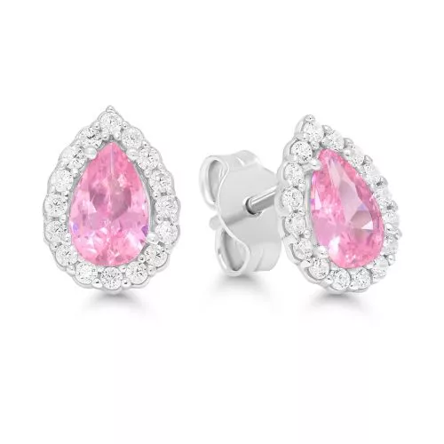 Silverörhängen, Ljusrosa Droppformade BOL-E1182Zpink