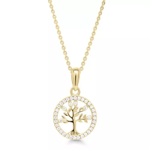 Silver Necklace Tree of Life, Gold-plated BOL-N1965ZG/40-45CM