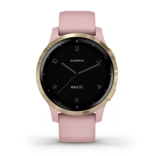 Garmin Vivoactive 4S Puderrosa Med Detaljer i Ljust Guld 010-02172-32-1