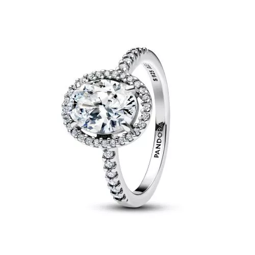 Pandora Oval Sparkling Halo Statement Ring 193777C01-1
