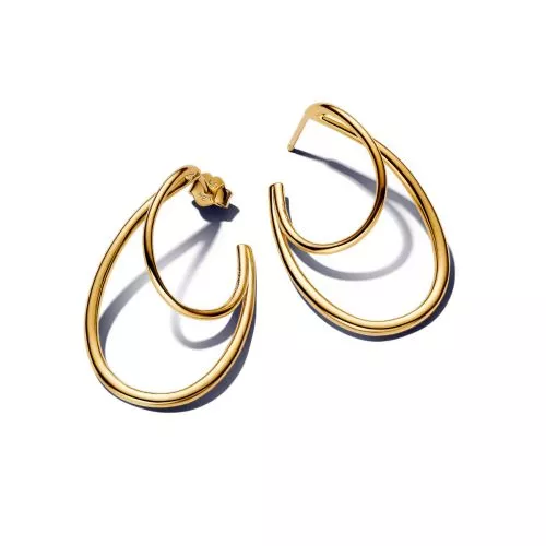 Pandora Organically Shaped Double Hoop Ohrringe 263870C00-1