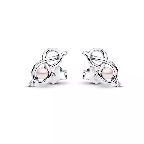 Pandora Elevated Pink Heart Stud Ohrringe 298427C02-1