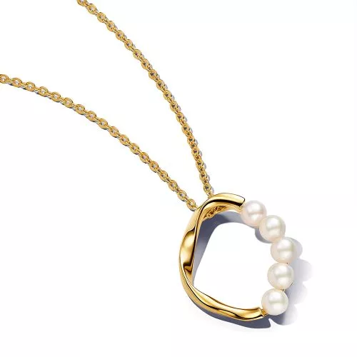 Pandora Organically Shaped Circle & Treated Freshwater Cultured Pearls kaulakoru 60 cm 363254C01-0