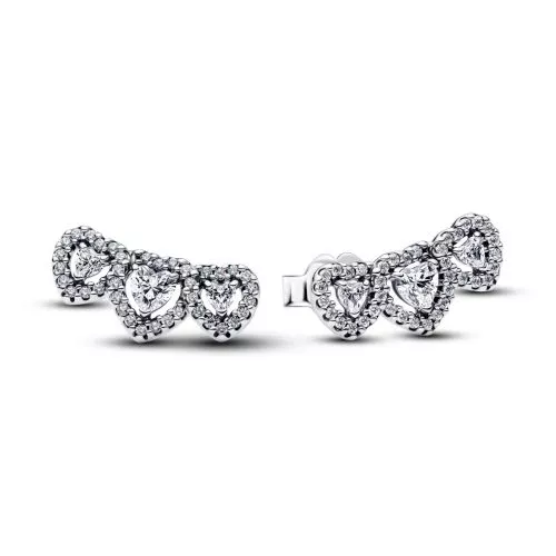 Pandora Halo Heart Trilogy Stud korvakorut 294411C01