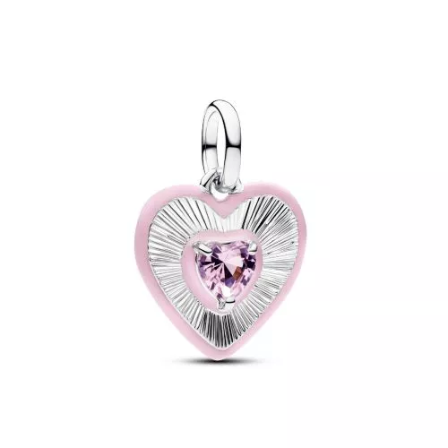 Pandora Radiating Pink Heart Medallion Charm hela 794409C01