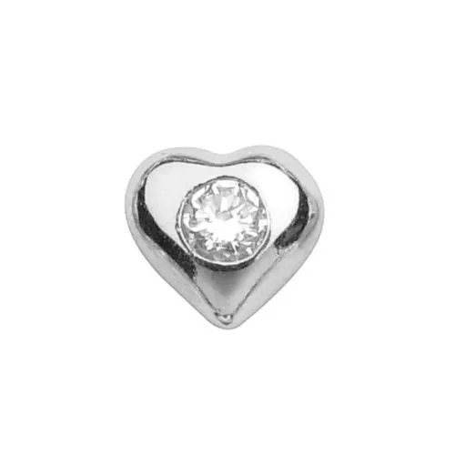Weißes Goldinen  Zahnschmuck Diamant, Herz 4-37-1