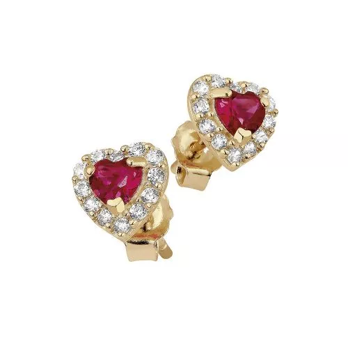 Gold Ohrringe, Herz JE57905-RB-CZ-1