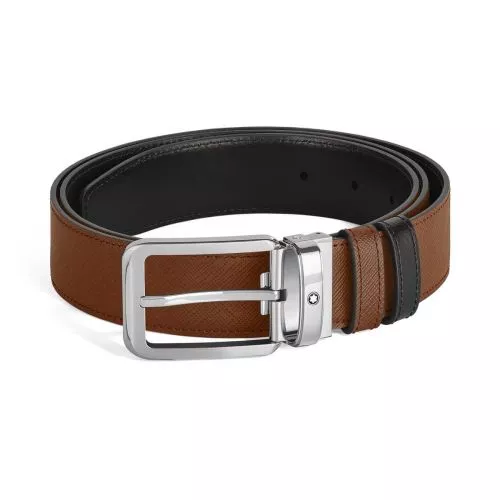 Montblanc Rectangular 30 mm Reversible Belt in Sartorial Leather MB221014