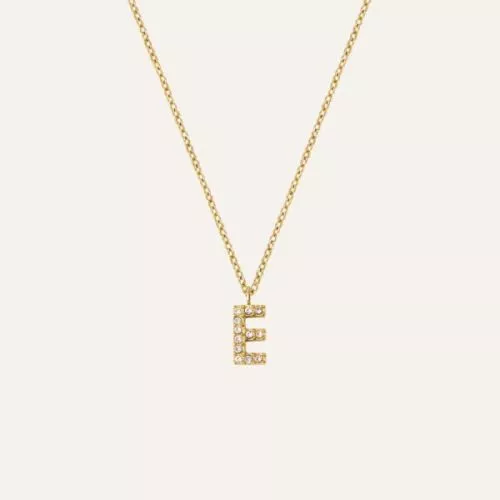 Mockberg Petite Stone Letter, E Halskette MB0075-1