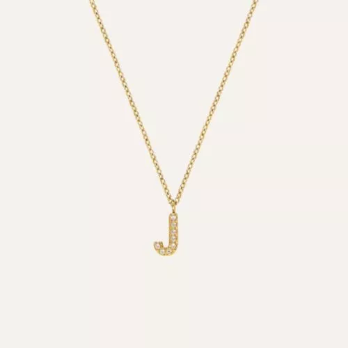 Mockberg Petite Stone Letter, J Halskette MB0080-1