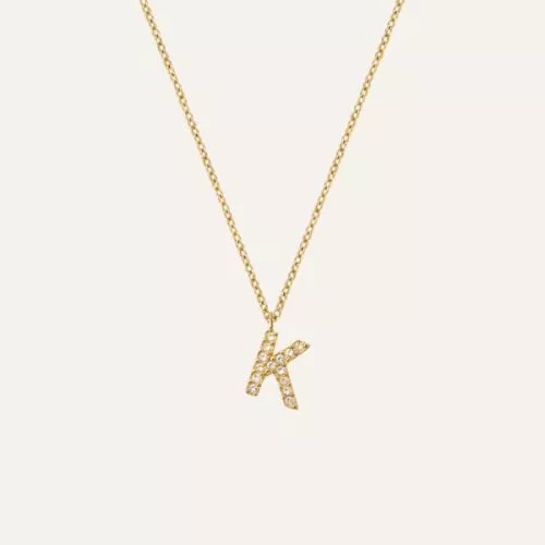 Mockberg Petite Stone Letter, K Halskette MB0081-1