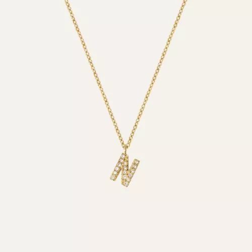 Mockberg Petite Stone Letter, N Halskette MB0084-1