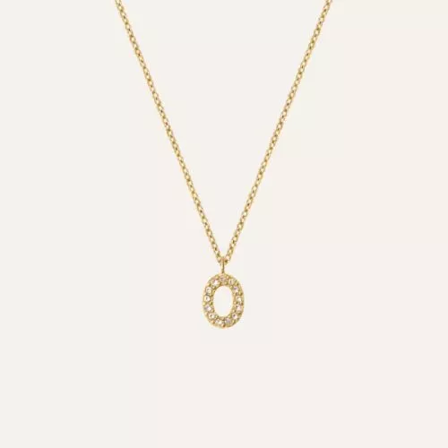 Mockberg Petite Stone Letter, O Halskette MB0085-1