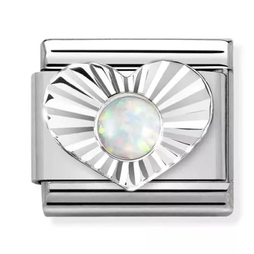 Nomination Classic Heart White Opal 330508/07-1