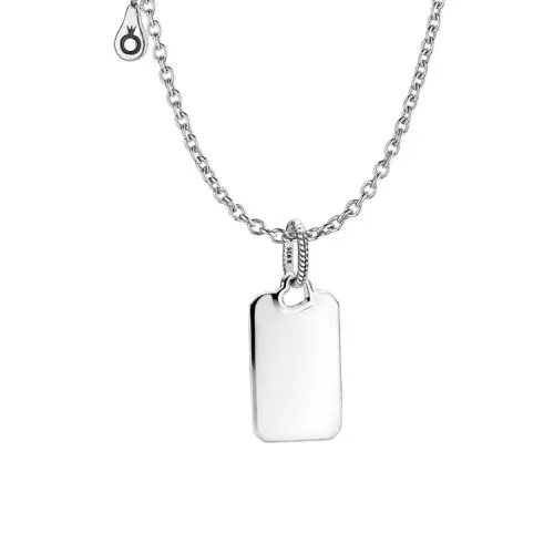 Pandora Engravable Rectangle Tag Necklace