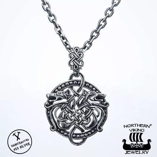 Northern Viking Jewelry Knotwork Dragon -riipus NVJ-H-RS032-1