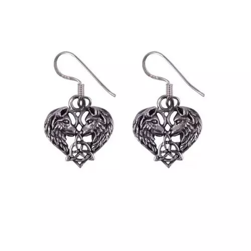 Northern Viking Jewelry Heart Wolf korvakorut NVJKK038-1