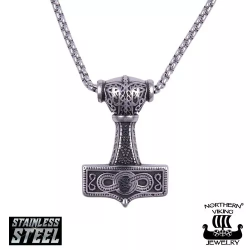 Northern Viking Jewelry Eternity Knotwork Thor's Hammer kaulakoru 50 cm NVJRS090-1