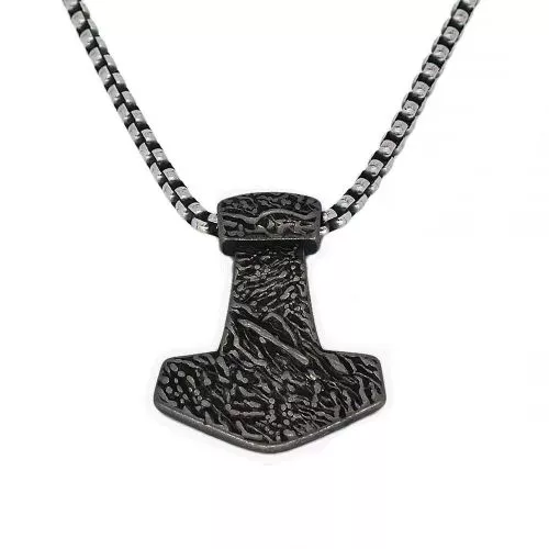 Northern Viking Jewelry Iron Thor's Hammer Necklace 50 cm  NVJRS146