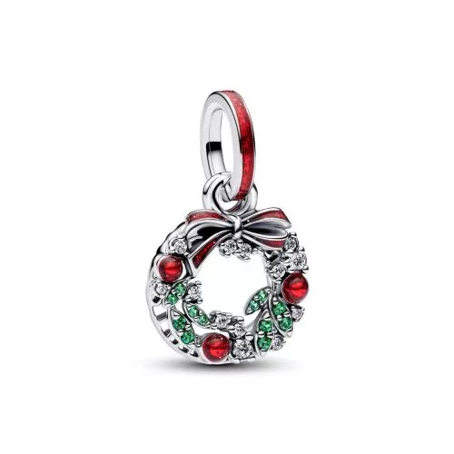 Pandora Holiday Wreath Double Dangle Charme 794238C01